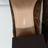 Gianvito Rossi Rolling Ankle Boots Brown Suede Size 39.5 NEW - Celebrity Owned