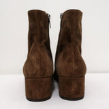 Gianvito Rossi Rolling Ankle Boots Brown Suede Size 39.5 NEW - Celebrity Owned