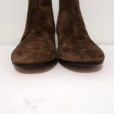 Gianvito Rossi Rolling Ankle Boots Brown Suede Size 39.5 NEW - Celebrity Owned