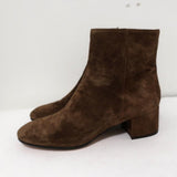 Gianvito Rossi Rolling Ankle Boots Brown Suede Size 39.5 NEW - Celebrity Owned