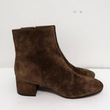 Gianvito Rossi Rolling Ankle Boots Brown Suede Size 39.5 NEW - Celebrity Owned