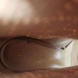 Gianvito Rossi Stretch Knit Booties Beige Size 38 Open Toe High Heel Ankle Boots - Celebrity Owned