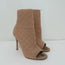 Gianvito Rossi Stretch Knit Booties Beige Size 38 Open Toe High Heel Ankle Boots