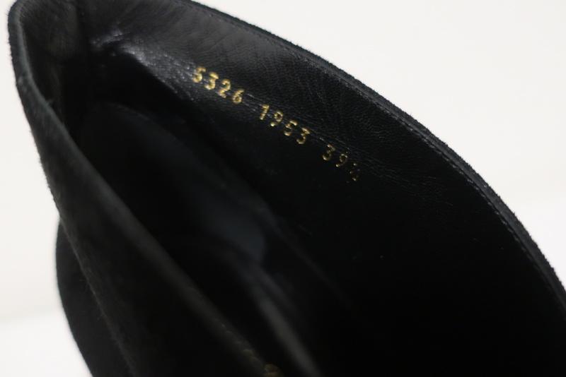 Gianvito Rossi Vamp Booties Black Suede Size 39.5 Peep Toe Ankle Boots - Celebrity Owned