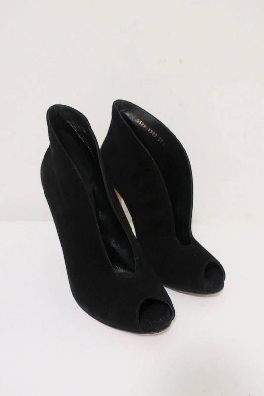 Louis Vuitton Black Suede Crystal Bow Platform Peep Toe Pumps Size 10.5/41