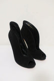 Gianvito Rossi Vamp Booties Black Suede Size 39.5 Peep Toe Ankle Boots - Celebrity Owned