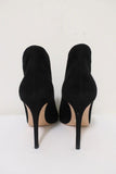 Gianvito Rossi Vamp Booties Black Suede Size 39.5 Peep Toe Ankle Boots - Celebrity Owned