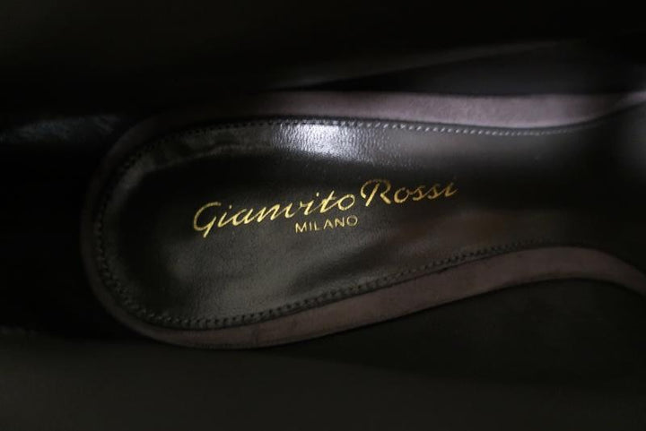 Gianvito Rossi Vamp Booties Gray Suede Size 39.5 Peep Toe Ankle Boots - Celebrity Owned