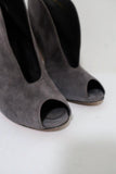 Gianvito Rossi Vamp Booties Gray Suede Size 39.5 Peep Toe Ankle Boots - Celebrity Owned