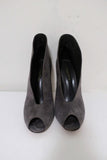 Gianvito Rossi Vamp Booties Gray Suede Size 39.5 Peep Toe Ankle Boots - Celebrity Owned