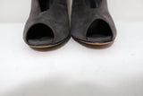 Gianvito Rossi Vamp Booties Gray Suede Size 39.5 Peep Toe Ankle Boots - Celebrity Owned
