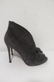 Gianvito Rossi Vamp Booties Gray Suede Size 39.5 Peep Toe Ankle Boots - Celebrity Owned