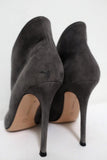 Gianvito Rossi Vamp Booties Gray Suede Size 39.5 Peep Toe Ankle Boots - Celebrity Owned