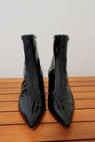 Gianvito Rossi Zip-Front 55 Ankle Boots Black Vinyl Size 36.5 Kitten Heel - Celebrity Owned