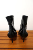 Gianvito Rossi Zip-Front 55 Ankle Boots Black Vinyl Size 36.5 Kitten Heel - Celebrity Owned