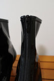 Gianvito Rossi Zip-Front 55 Ankle Boots Black Vinyl Size 36.5 Kitten Heel - Celebrity Owned