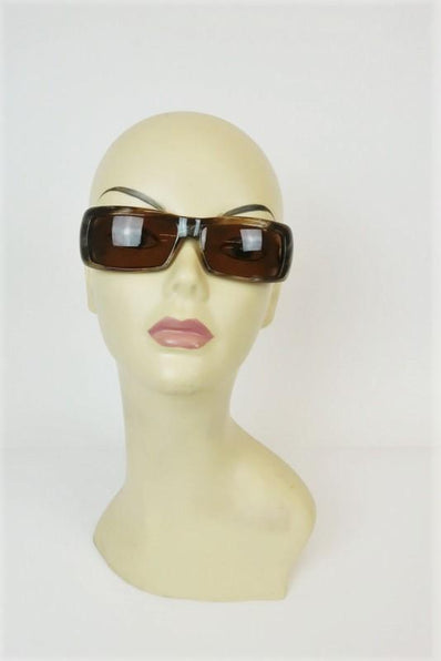 Giorgio Armani GA 54/S Rectangular Sunglasses Brown Horn BK4 - Celebrity Owned