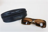 Giorgio Armani GA 54/S Rectangular Sunglasses Brown Horn BK4 - Celebrity Owned