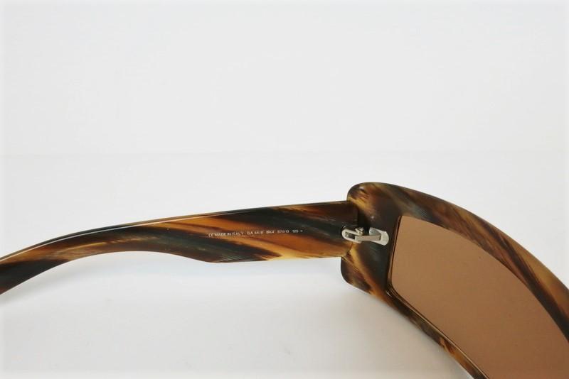 Giorgio Armani GA 54/S Rectangular Sunglasses Brown Horn BK4 - Celebrity Owned