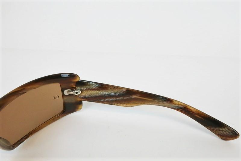 Giorgio Armani GA 54/S Rectangular Sunglasses Brown Horn BK4 - Celebrity Owned