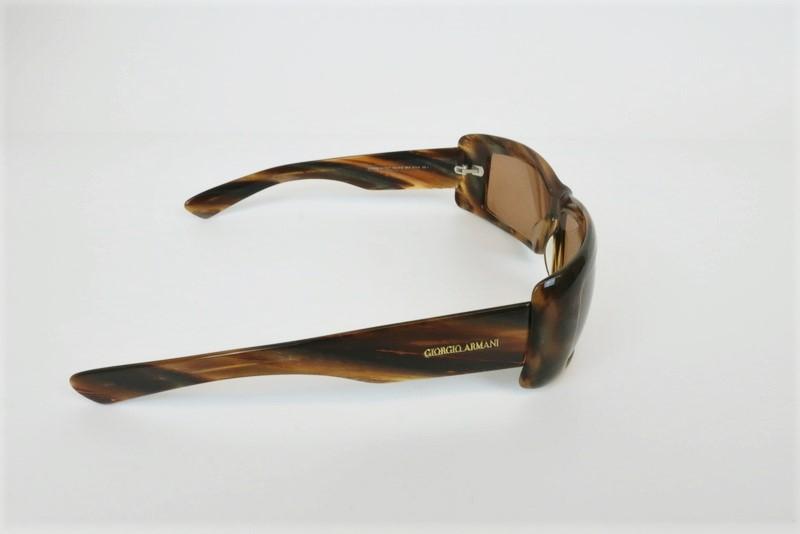 Giorgio Armani GA 54/S Rectangular Sunglasses Brown Horn BK4 - Celebrity Owned
