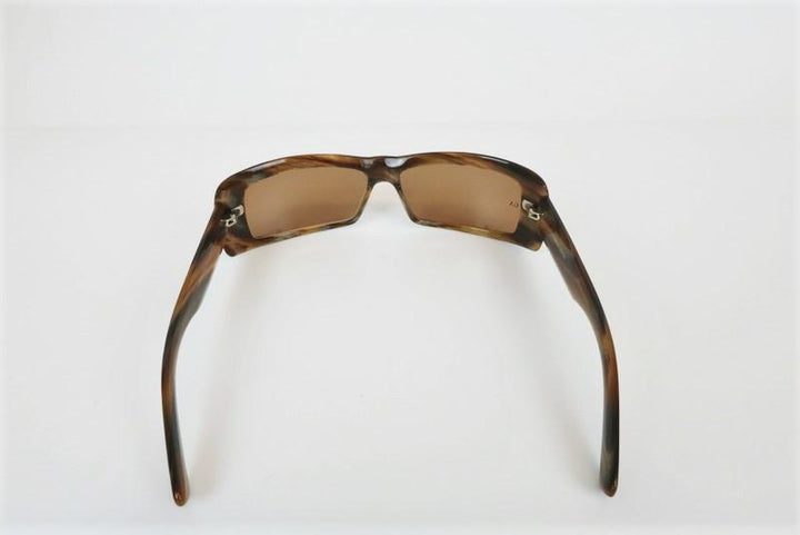 Giorgio Armani GA 54/S Rectangular Sunglasses Brown Horn BK4 - Celebrity Owned