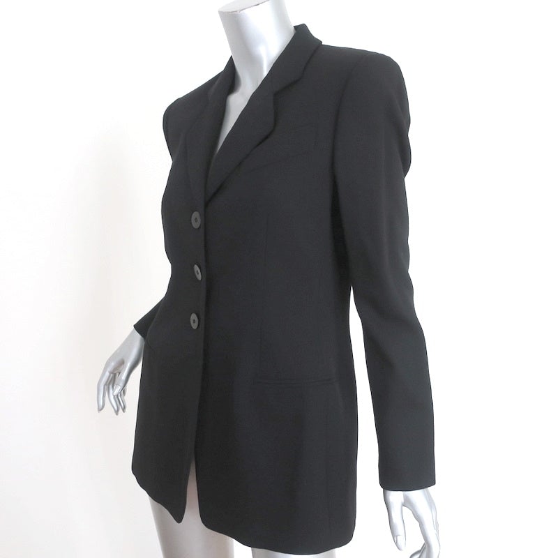 Giorgio Armani Le Collezioni Jacket Black Crepe Size 42 Three-Button Blazer - Celebrity Owned