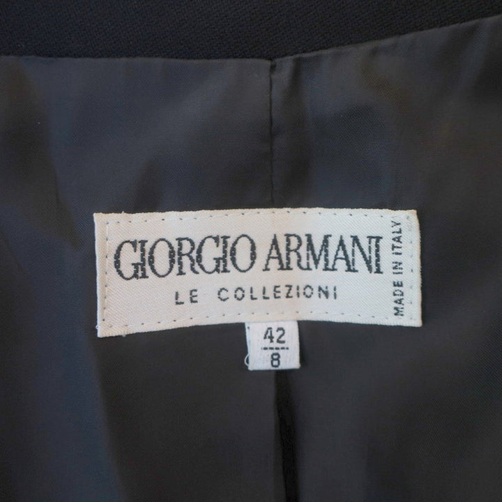 Giorgio Armani Le Collezioni Jacket Black Crepe Size 42 Three-Button Blazer - Celebrity Owned