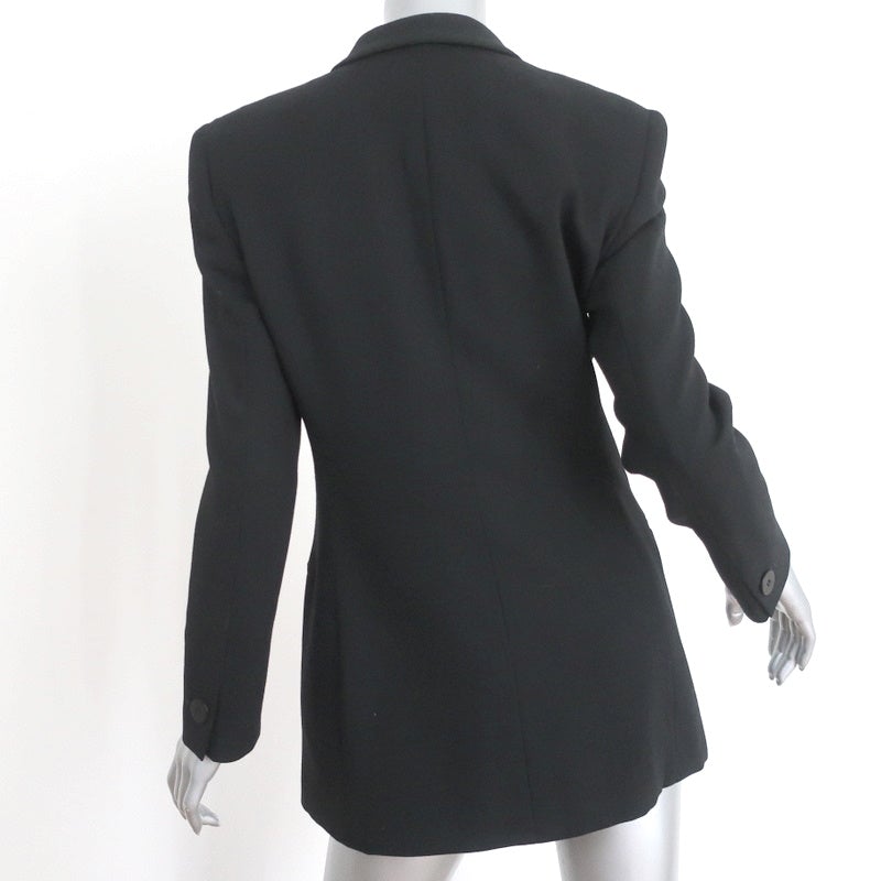 Giorgio Armani Le Collezioni Jacket Black Crepe Size 42 Three-Button Blazer - Celebrity Owned