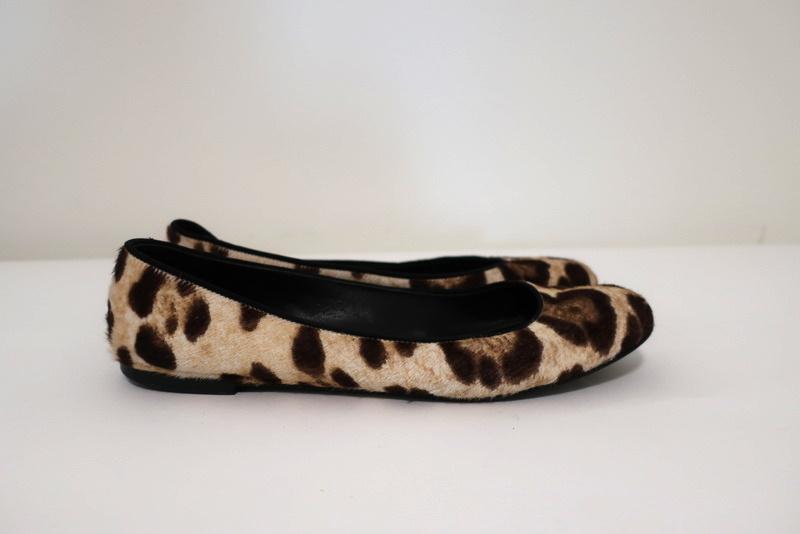 Giuseppe Zanotti Ballet Flats Leopard Print Pony Hair Size 38.5