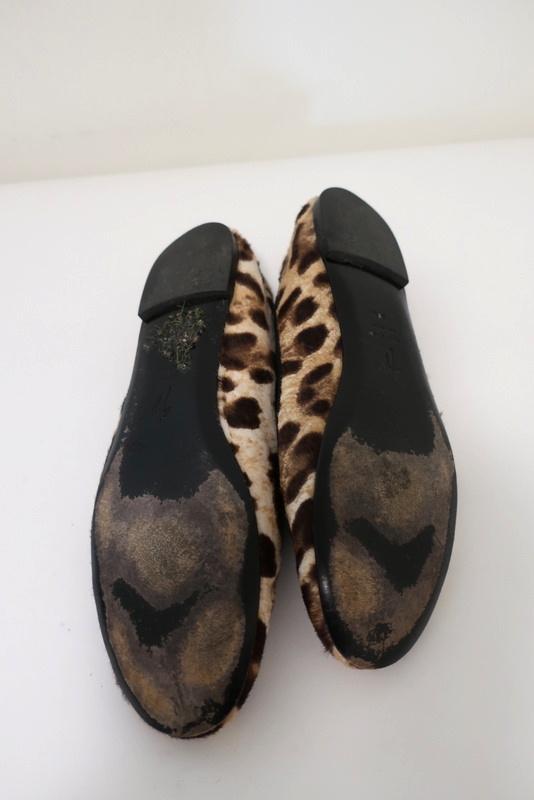 Giuseppe Zanotti Ballet Flats Leopard Print Pony Hair Size 38.5