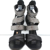 Giuseppe Zanotti Crystal-Embellished Crisscross Sandals Black Leather Size 38 - Celebrity Owned