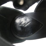 Giuseppe Zanotti Crystal-Embellished Crisscross Sandals Black Leather Size 38 - Celebrity Owned