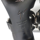 Giuseppe Zanotti Crystal-Embellished Crisscross Sandals Black Leather Size 38 - Celebrity Owned