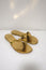 Giuseppe Zanotti Disc-Detailed Flat Thong Sandals Gold Metallic Leather Size 36