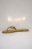 Giuseppe Zanotti Disc-Detailed Flat Thong Sandals Gold Metallic Leather Size 36 - Celebrity Owned