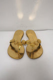 Giuseppe Zanotti Disc-Detailed Flat Thong Sandals Gold Metallic Leather Size 36 - Celebrity Owned