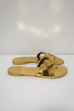 Giuseppe Zanotti Disc-Detailed Flat Thong Sandals Gold Metallic Leather Size 36 - Celebrity Owned