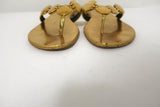 Giuseppe Zanotti Disc-Detailed Flat Thong Sandals Gold Metallic Leather Size 36 - Celebrity Owned