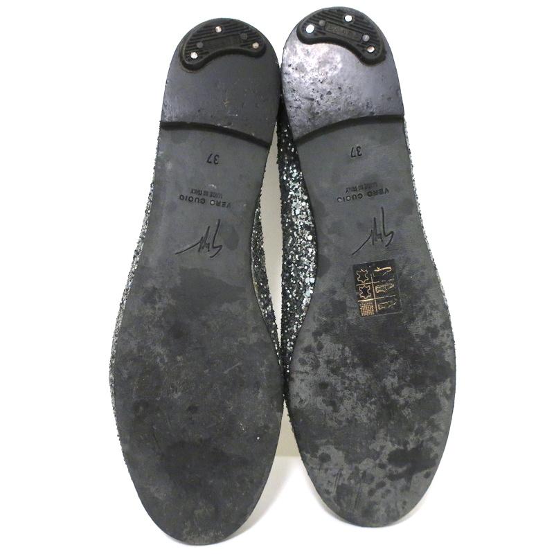 Giuseppe Zanotti Glitter Cap Toe Ballet Flats Silver Size 37 - Celebrity Owned