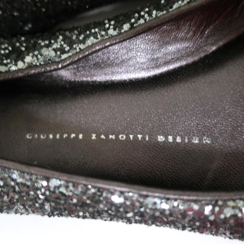 Giuseppe Zanotti Glitter Cap Toe Ballet Flats Silver Size 37 - Celebrity Owned