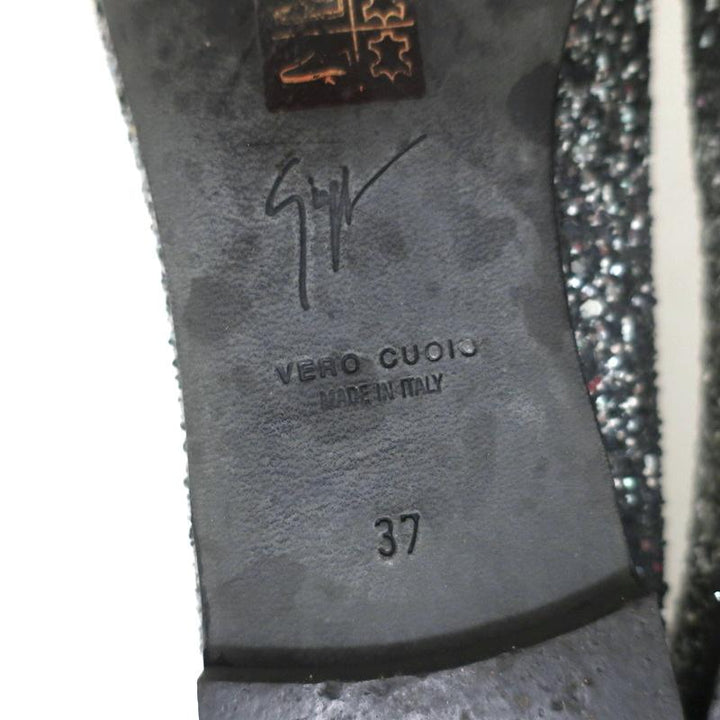Giuseppe Zanotti Glitter Cap Toe Ballet Flats Silver Size 37 - Celebrity Owned