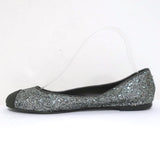 Giuseppe Zanotti Glitter Cap Toe Ballet Flats Silver Size 37 - Celebrity Owned