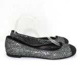 Giuseppe Zanotti Glitter Cap Toe Ballet Flats Silver Size 37 - Celebrity Owned