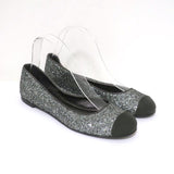 Giuseppe Zanotti Glitter Cap Toe Ballet Flats Silver Size 37 - Celebrity Owned