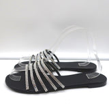 Giuseppe Zanotti Michela Crystal-Embellished Slide Sandals Black Size 38.5 - Celebrity Owned