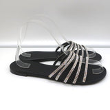 Giuseppe Zanotti Michela Crystal-Embellished Slide Sandals Black Size 38.5 - Celebrity Owned