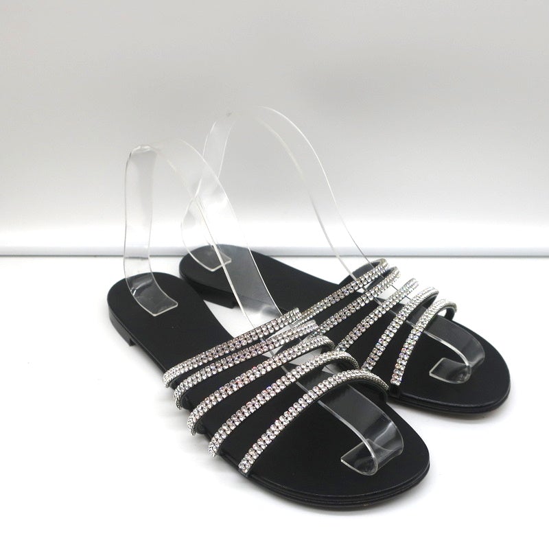 Giuseppe Zanotti Michela Crystal-Embellished Slide Black Size – Celebrity Owned