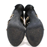 Giuseppe Zanotti x Balmain Sandal Boot Crystal-Trim Black Patent & Suede Size 39 - Celebrity Owned