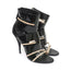 Giuseppe Zanotti x Balmain Sandal Boot Crystal-Trim Black Patent & Suede Size 39